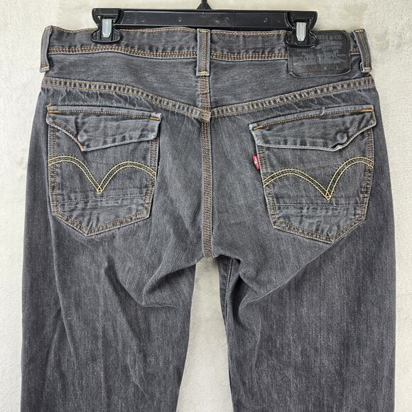 Levis 569 Jeans Mens 33x32 (Fits 34x29) Gray Loose Straight Fit Flap Pocket - Picture 9 of 16